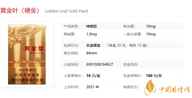 黃金葉（硬金）多少錢(qián)一包 黃金葉（硬金）價(jià)格參數(shù)一覽。
